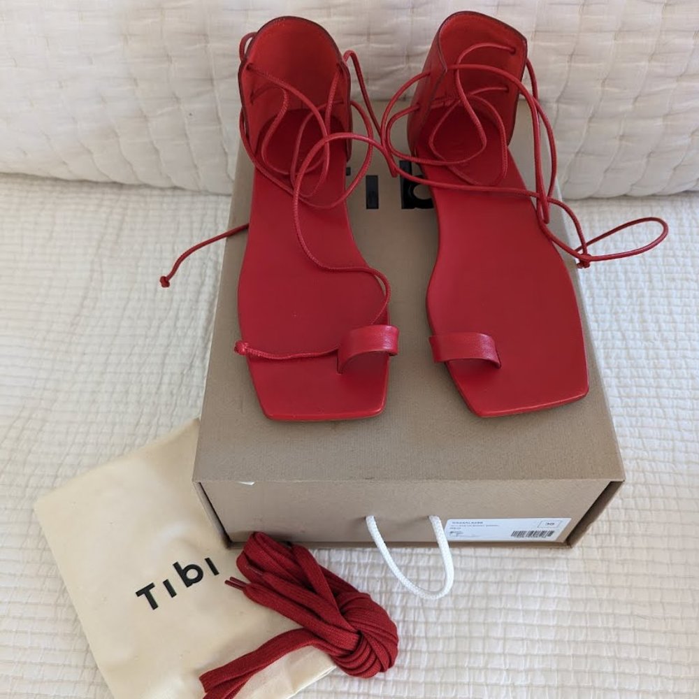 Tibi Ali Lace-Up Short Sandal 36 BNIB